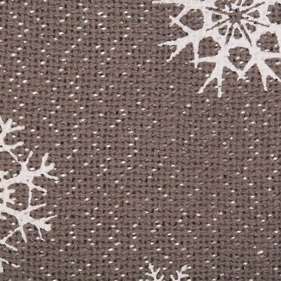 Christmas Farmhouse Grey Snowflake Burlap Stocking Country Cottage Holiday - Picture 4 of 4